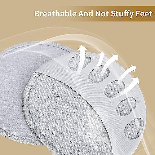 Image of 4 Pairs Honeycomb Fabric Forefoot Pads Women High Heels Invisible Socks High Heel Comfort Pads for Relieving Foot Fatigue Comfortable Non-Slip Corrective Toe Socks Pad (Gray)