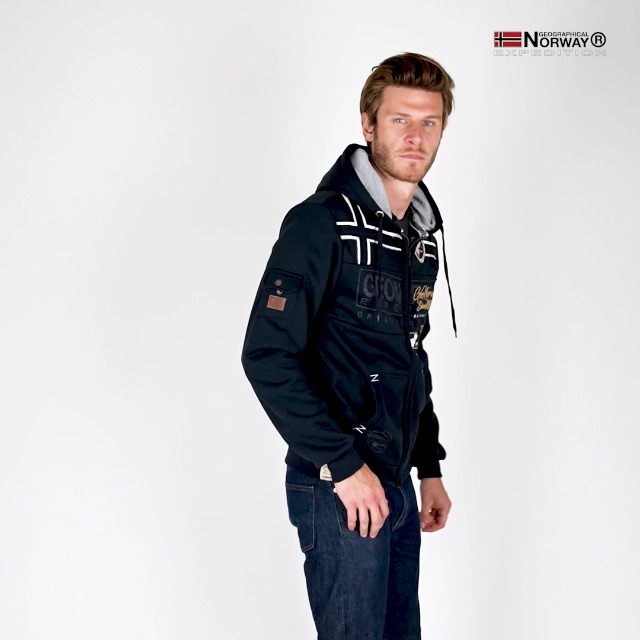 Geographical Norway FAPONIE Men - Felpa Cappuccio E Tasca A Canguro Da Uomo Felpa Con Logo Da Uomo Felpa Cappuccio A Manica Lunga E Calda Sport Hoodie Casual Heather Nero 2xl 104073870