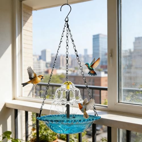 Baño de aves de 8 pulgadas para evitar agua estancada con cascada solar 4
