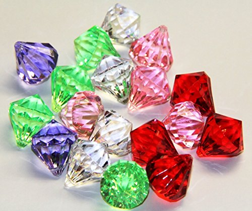 2lb of 20 Carat Mixed Colors Acrylic Diamonds - Big Diamonds Big Bling