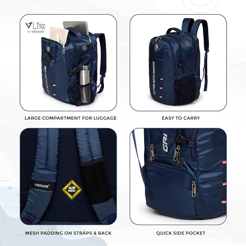 Image of ACEPACK Gallivant 25.91 Liters Water Repellant 17.32 inch Laptop Backpack With Rain Cover For Casual, Outdoor, Office Or Daily Use (Navy Blue)
