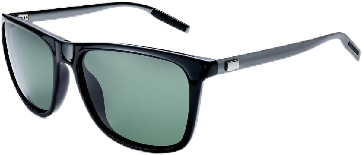 Polarized Metal Frame Sunglasses for Men Women,UV400 Protection,Square Black Sun Glasses Driving Fishing With Case