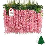 Nessuna manutenzione: Rispetto ai veri fiori di glicine, gli piante finte da esterno non richiedono manutenzione e annaffiature quotidiane. Possono rimanere belli a lungo e non appassiscono con il passare delle stagioni.
