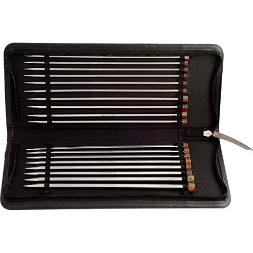 Set de agujas rectas de acrílico multicolor Tejer Platina de 25,4 cm 2