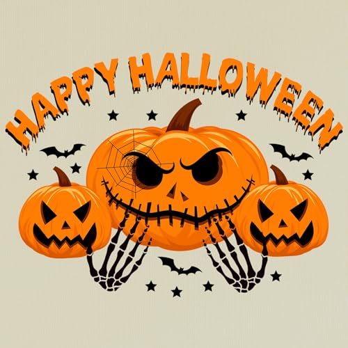 Women's Halloween Shirt:Pumpkin Art Patterns Crewneck Short Sleeve Halloween Party T-Shirt