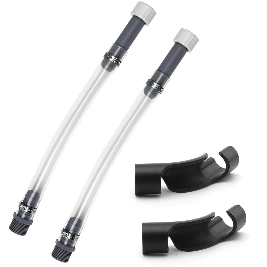 VP Fuel Jug Hose With Bender Nozzle - 14" Transparent Hose For 5-Gallon Gas Cans & Racing Jugs