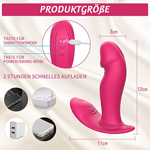 Vibrator Dildo Vibration für Frauen Sex Spielzeug für Paare - Silikon Erotisches , Bluetooth Vibratoren, Vibratorstarb Sex Toys mit 9 x 9 Swing-Modi – Bild 6