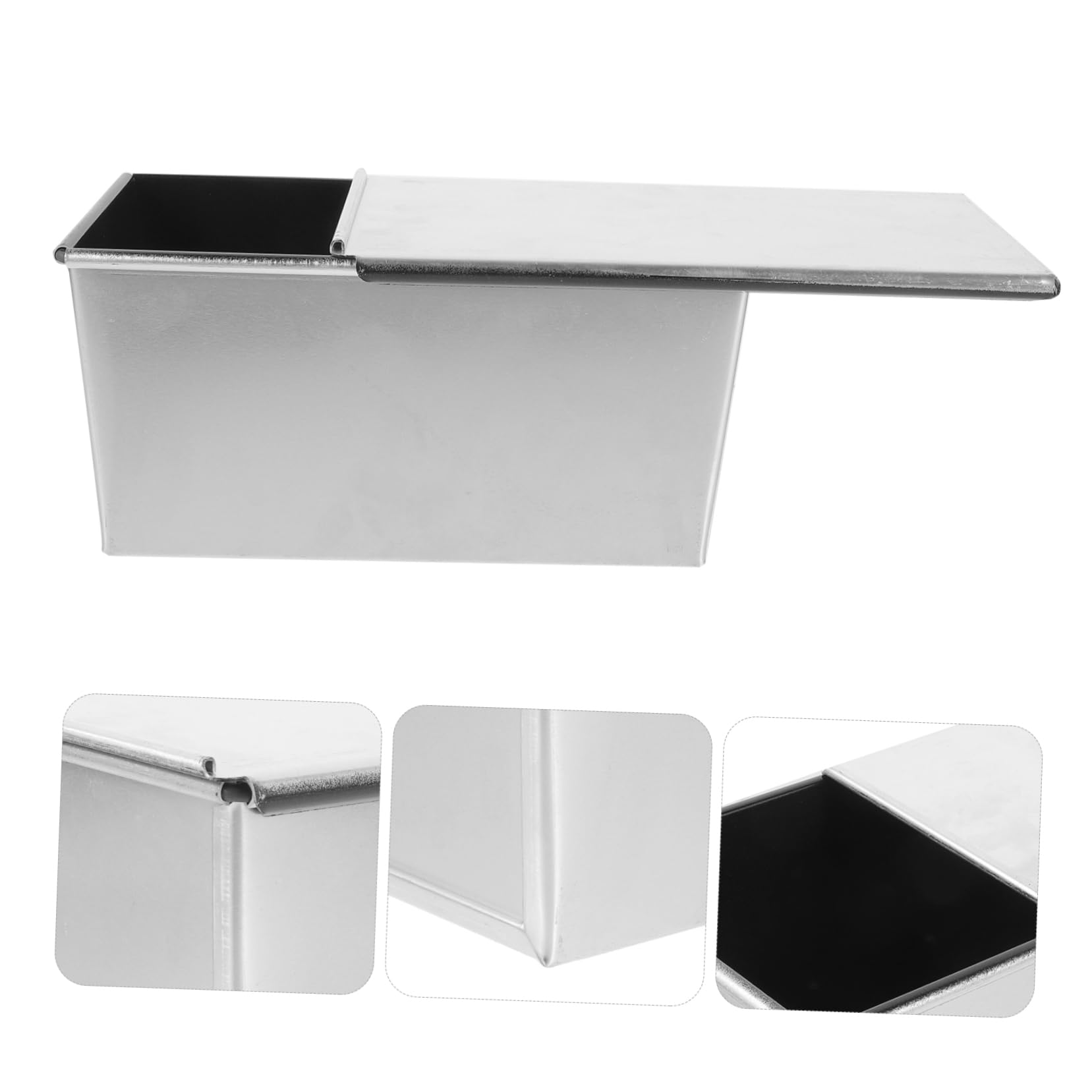 MAGICLULU Moule à Pain Grosse Capacité avec Couvercle Argenté en Alliage D'aluminium Antiadhésif pour Cuisson Rapide Pain de Mie Quotidien et Boulangerie