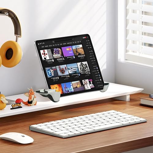 Image of MX Adjustable Tablet Stand - Universal iPad Holder (13″ /12.9″ /11″ /Air /mini), Foldable Multi-Angle Desk & Tripod Mount with Anti-Slip Base - Ideal for Home, Office & Travel