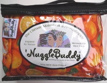 'NUGGLEBUDDY Microwaveable Moist Heat & Aromatherapy Organic Rice Pack for Citrus Lovers. Fun Fabric Infused with Refreshing CITRUS SPLASH Scent! See Over 100 Additional 'NuggleBuddy Selections by Searching for NUGGLEBUDDY under "All Departments." We're Soothing the Souls of the Planet!