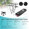 Varstrom 48V 17.5Ah Rear Rack Ebike Battery - Lithium Ion Bike Battery for 0-1200W Electric Bike Motor Kit, for BAFANG Voilamart AW Ebikeling Pexmor L-Fater E-Bike Conversion Kit - W/Charger & Rack #1
