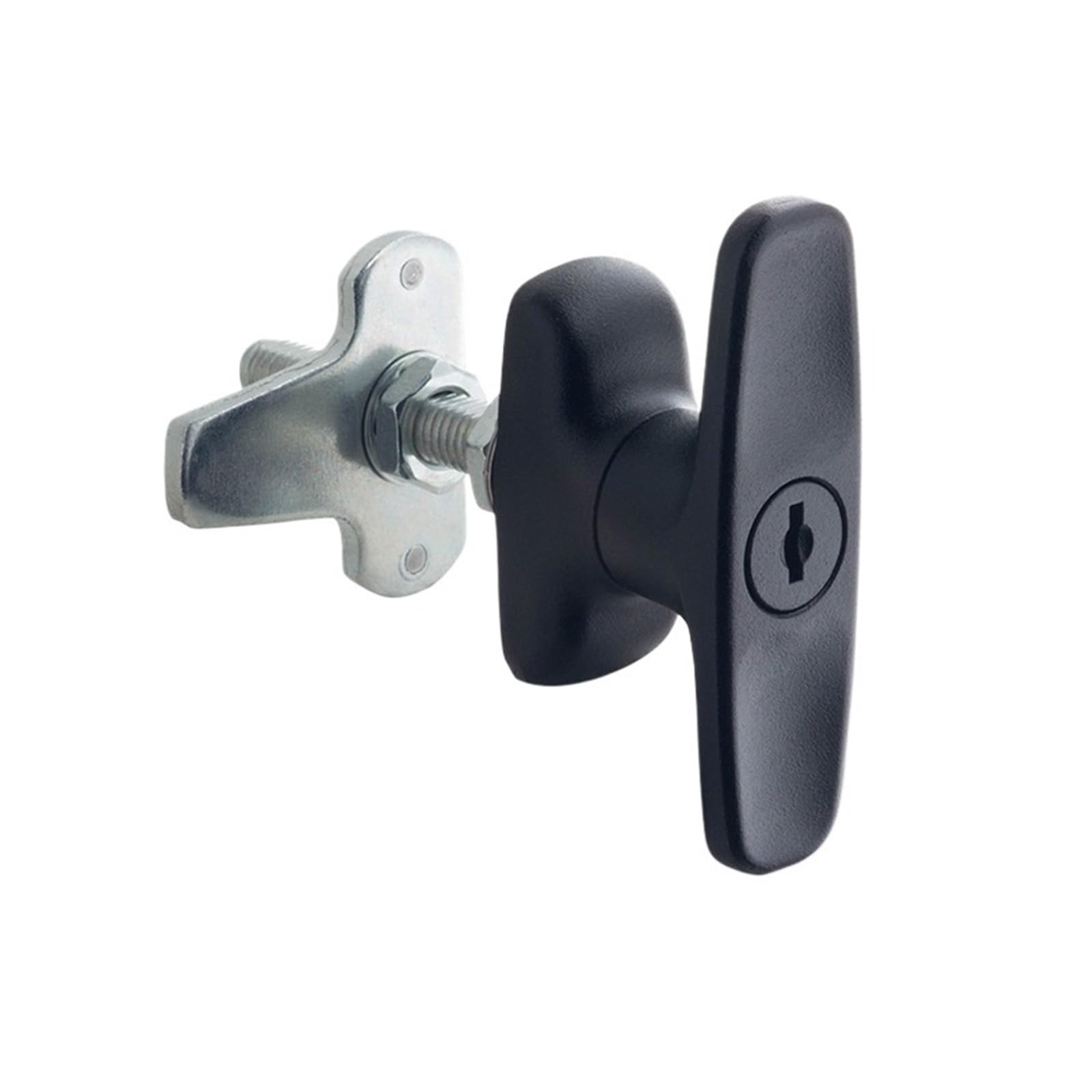 Serrure poignée noire MS107-1-1 pour sécuriser commande porte armoire boîte
