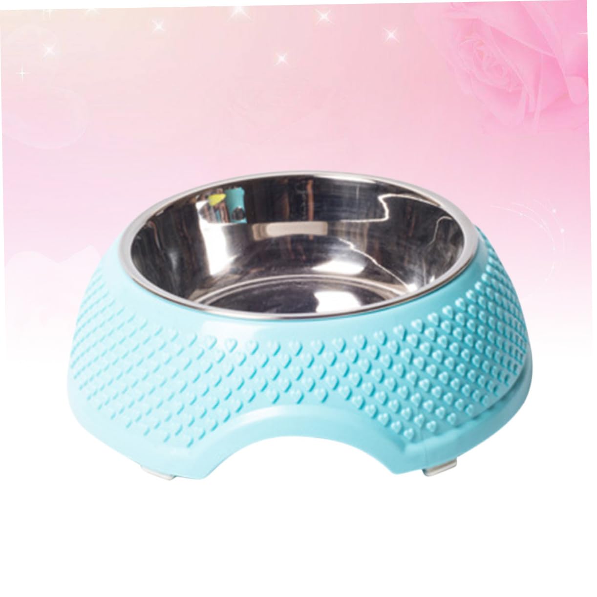 Angoily 3piezas Comedero Antideslizante para Mascotas Inoxidable para Perros y Gatos Color Azul