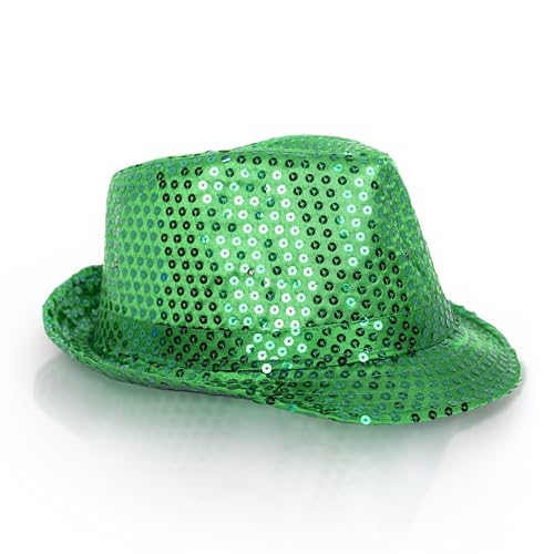 Glittering-Green-Sequin-Fedora-St-Patricks-Day-Party-Hat-for-Celebrations-Stylish-Nights-Out