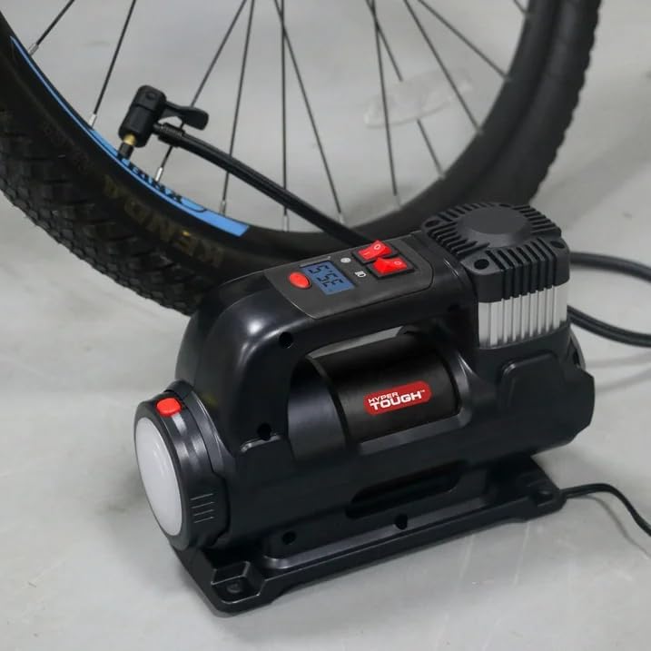 Tire inflator connected to a bicycle tire