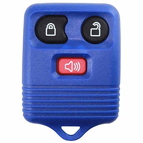 KeylessOption Key Fob Replacement for 1998 1999 2000 2001 2002 2003 2004 2005 2006 2007 2008 2009 2010 2011 2012 2013 2014 2015 2016 Ford Lincoln Mazda Mercury Remote, 3-Button Navy Blue