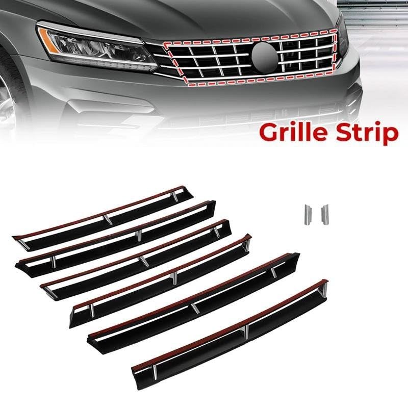 Moldura cromada de rejilla para VW Passat B8 2015-2018 kit decorativo de 6 piezas 2
