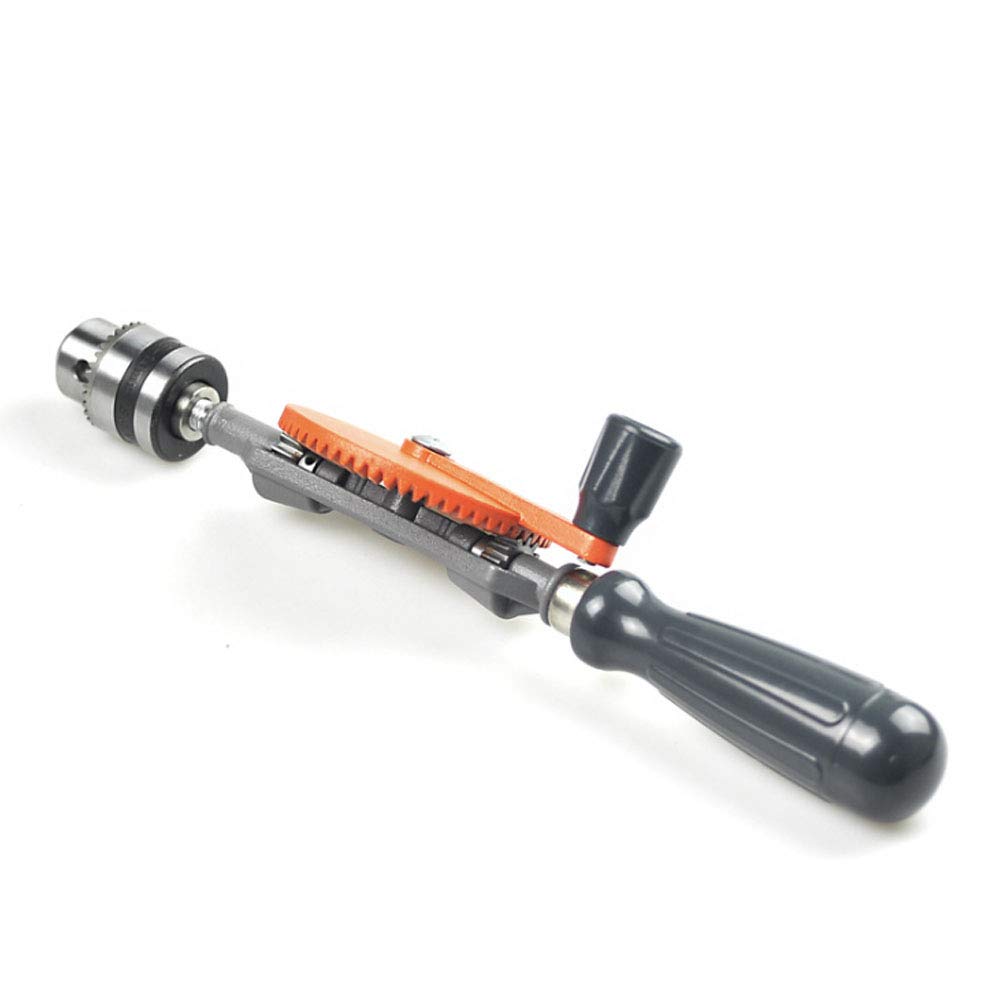 Artesano Taladro de mano de doble piñón de 3/8" Herramientas de bricolaje de madera Chuck Capacidad herramienta de perforación manual, un taladro manual Segura