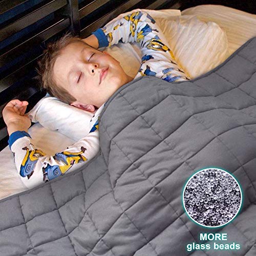 BoxLegend Premium Weighted Blanket for Kids 7lbs 41’’x60’’ (50-90lbs for Child) 100% Cotton