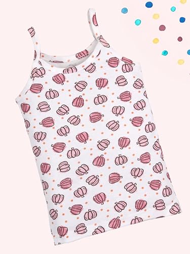 Image of KiddoPanti Girls 100% Cotton Printed Camisoles Tank Top Slips Pack of 3
