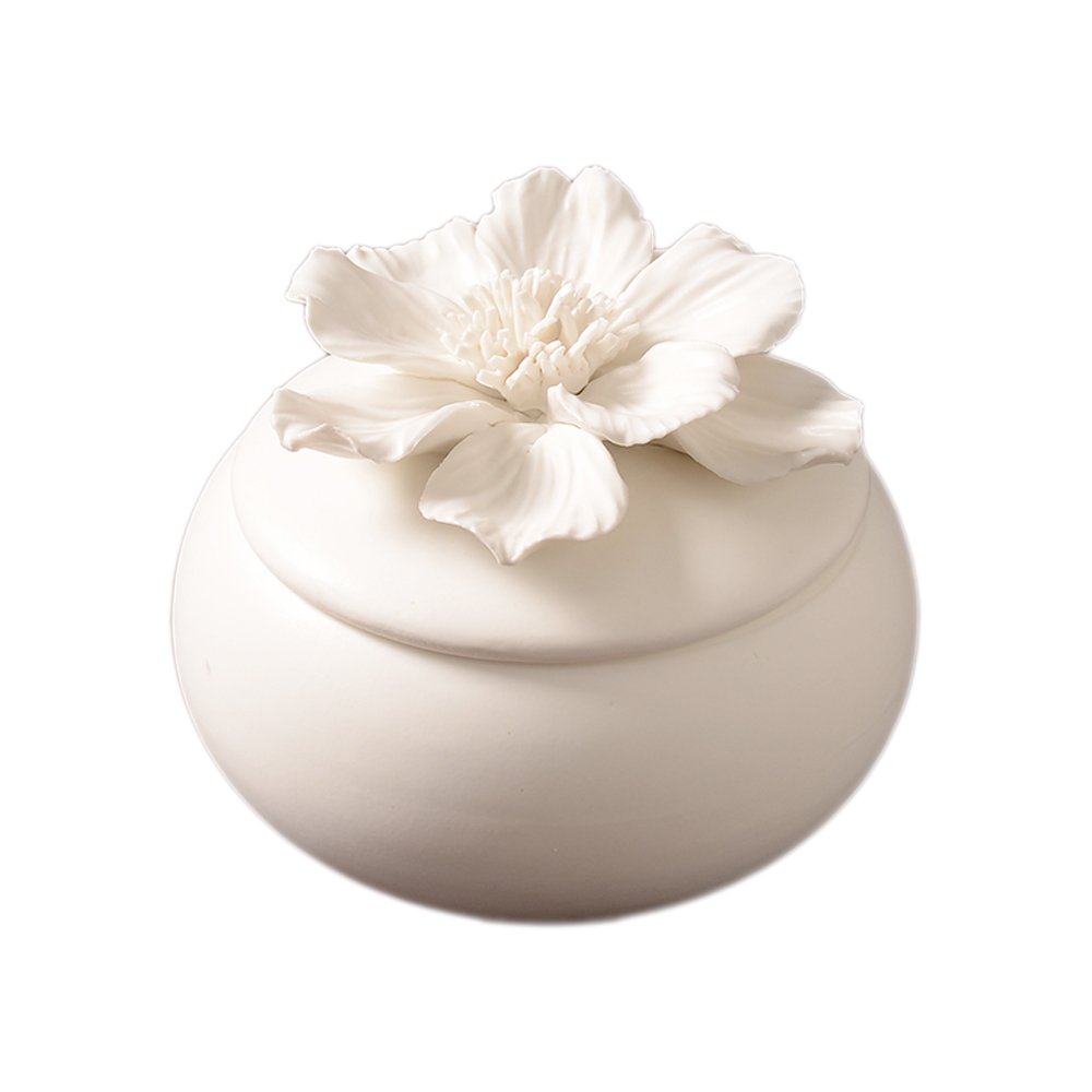 White Lotus Ceramic Jewelry Anti-Dust Box