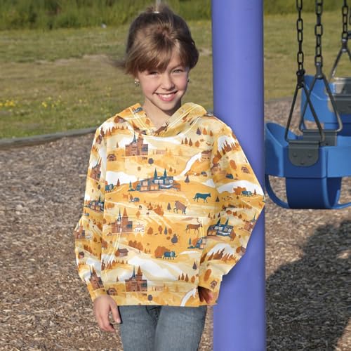 KLL Wild West Western Scotland Unisex Girls Boys Sweatshirt Fashion Hoodies with Kangaroo Pocket4