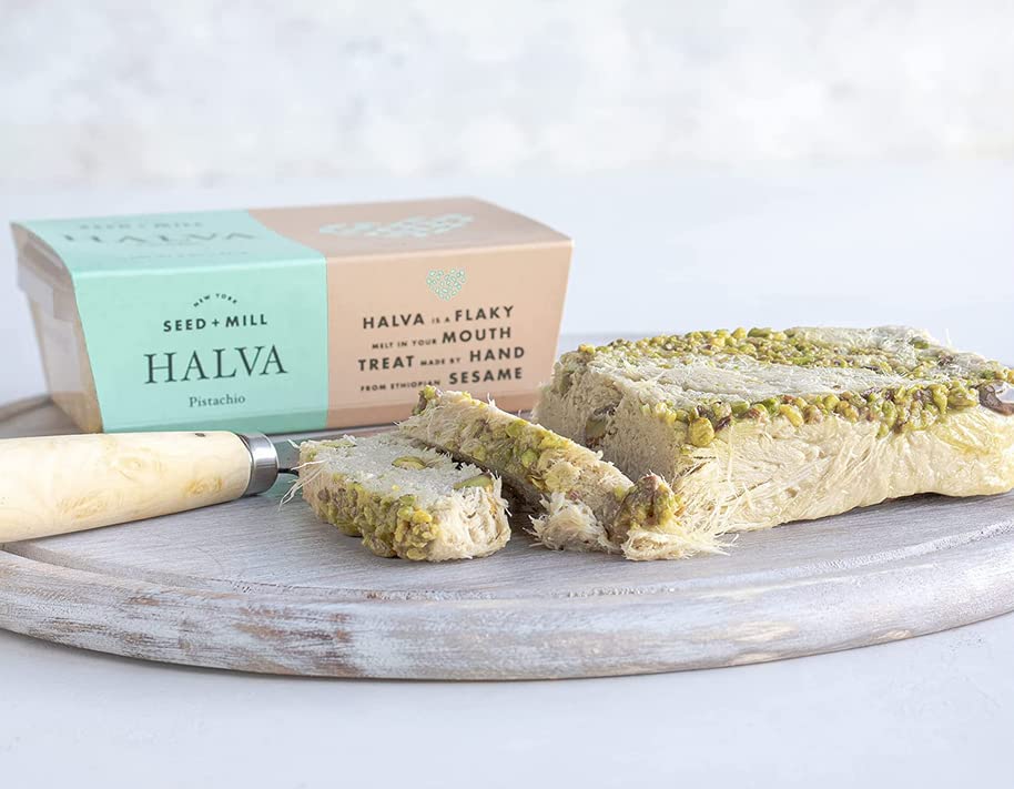 Miniatura 2 de Seed + Mill - Halva - Pistacho - Vegano, kosher y sin gluten - Disfruta de este dulce suave y dulce hecho de pasta de sésamo y chocolate negro.