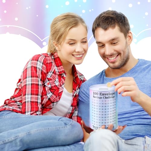 Piggy Bank for Adults 100 Days Money Saving Challenge Box Piggy Bank with Marker Pen Money Saving Challenge Jar for Cash Coin Savings Challenge Goals Debt Challenge Easy and Fun Way to Save - Thumbnail 5