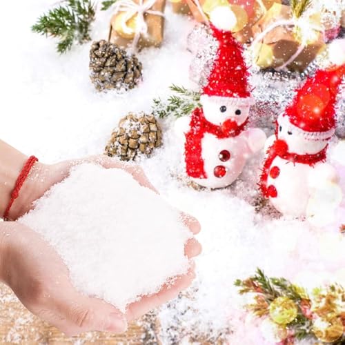 AUXHCYL 100g Fake Snow,Christmas Artificial Snow Decorations, Snowflakes for Crafts, as Party Decoration, and Snow Flakes for Xmas Winter Décor