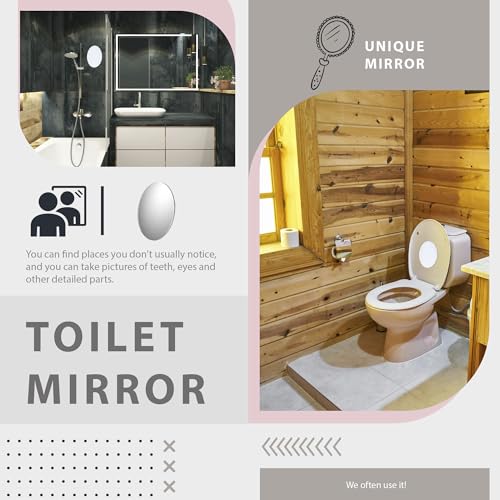 Espejo de baño ovalado compacto y portátil miniatura 4