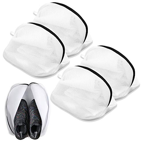 Schuhe Wäschebeutel, SANBLOGAN 4 Stück Wäschenetze Wäschesack BH Wäschenetz Schuh-Wäschebeutel mit Reißverschluss Wäschesack für Waschmaschine für