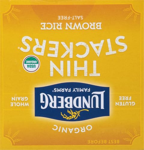 Miniatura 3 de Lundberg Apiladores finos orgánicos, sin sal, 6 onzas, sin gluten, vegano, kosher, certificado orgánico USDA, verificado sin OMG, arroz integral de
