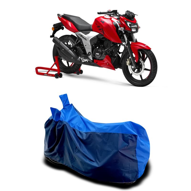 Image of DUFFEL-Two Wheeler Bike Body Cover Compatible for Tvs Apache 200 Heat Protectio /UV-Rays /Birds Dropping /DustProof /Waterproof All Variants [Nevay Blue]