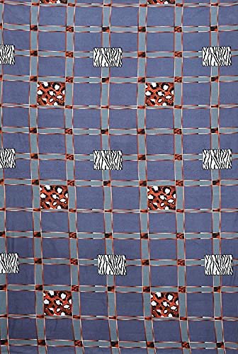 Image of Microfiber Fabric 8Pcs Diwan Blend Set of 60X90 Inch 1Bedsheet 16x16inch 5Cushion Covers 18x28 inch 2Bolster Covers (Blue Multi check)