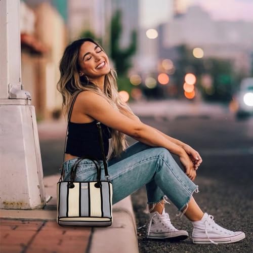 DOMAT Handbag for Women, Unique Striped Satchel Purse, Shoulder Bag, Crossbody Tote Bag, Top-Handle Bag2