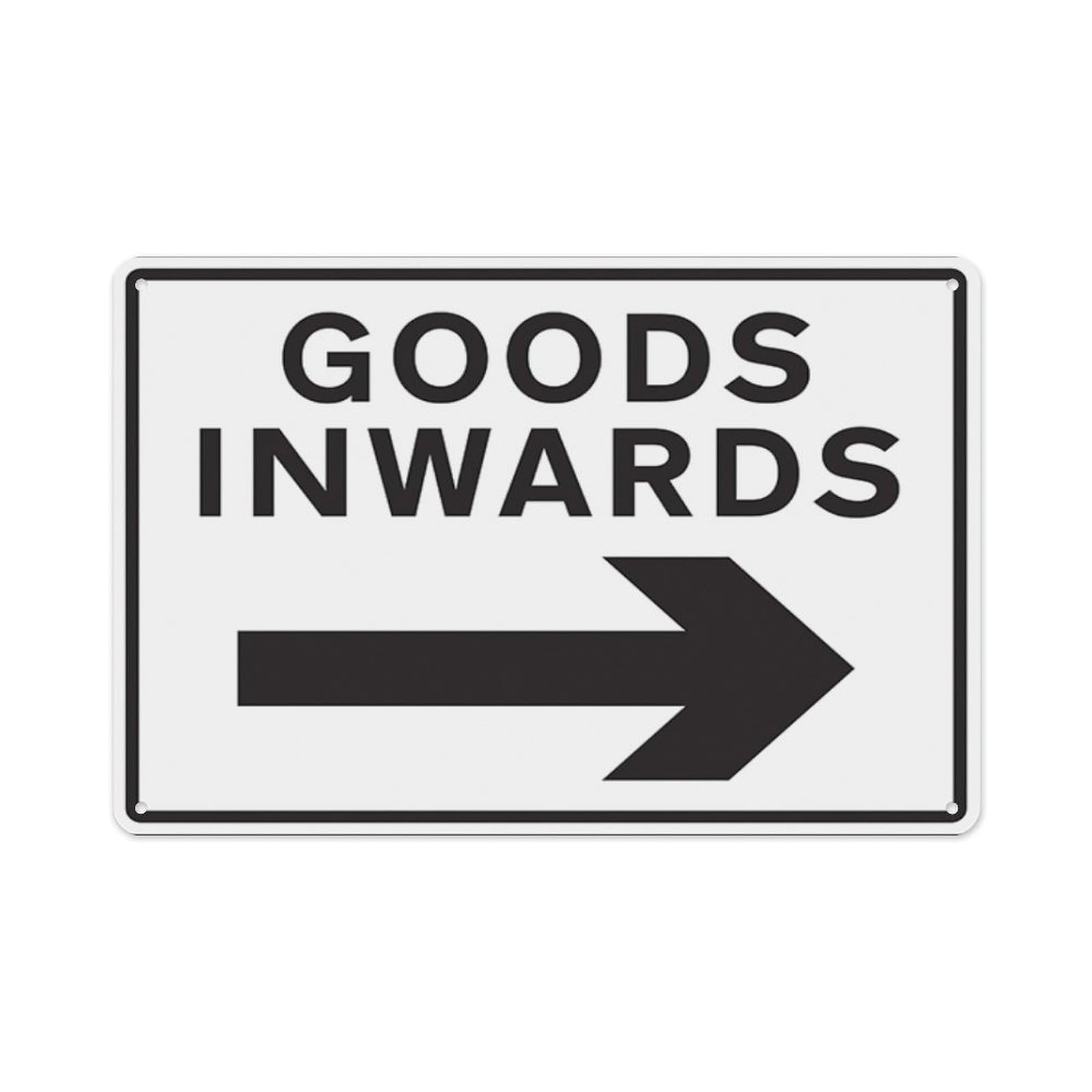 peiyeety Goods Inwards Arrow Right Aluminum Tin Warning Signs For Home Outdoor Garden 8X12 Inches