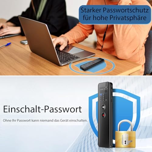 128GB Digital Voice Recorder, Sprachaktivierung, One-Touch Recording 3072 Kbps Diktiergerät Aufnahmegerä mit Playback, Geräuschunterdrückung Audioaufnahmegerät für Meeting/Vortrag/Interviews/Klassen