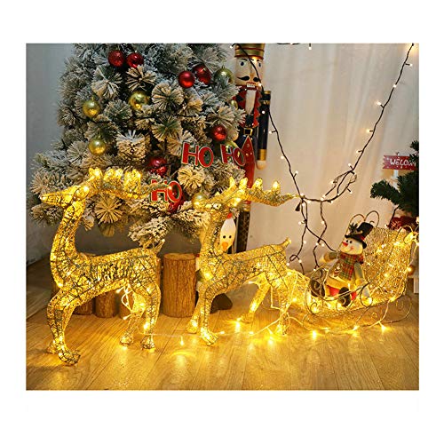 Luminosa LED Luccichio Ferro Renna con Slitta