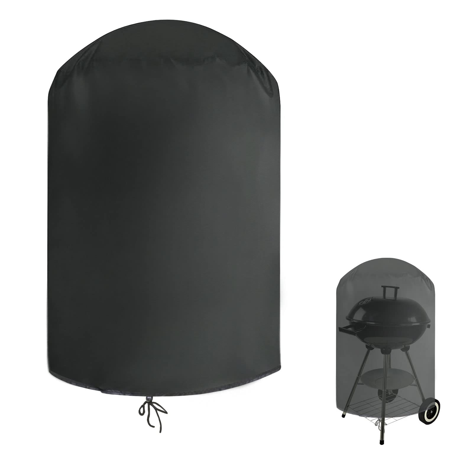 Kingling Charcoal Grills Cover for Weber Original Kettle Premium Charcoal Barbecue, Waterproof Outdoor Grill Cover BBQ Grill Cover Barbeque Grill Cover (Cover Only) - 77x97 cm, Black