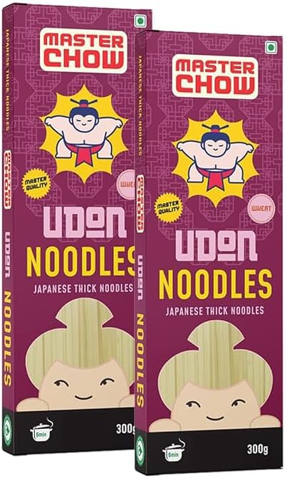 MasterChow Healthy Wheat Udon Noodles - Pack Of 2 | Air Dried | No Added MSG | Serves 3-4 | 600gms