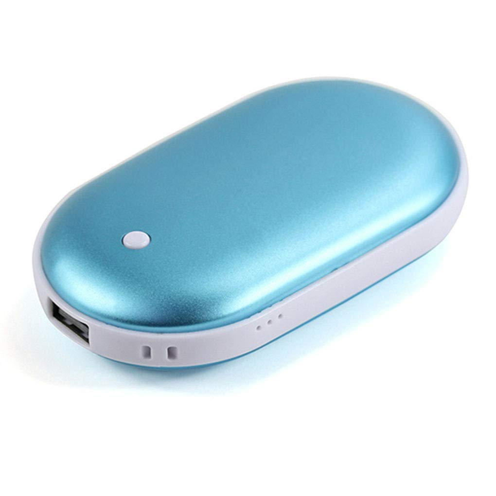 Scaldamani Ricaricabile USB Scaldamani Elettrico a Due Lati Powerbank Portatile Riutilizzabile Regalo Invernale Powerbank Sportivo Indoor-Outdoor, Blu
