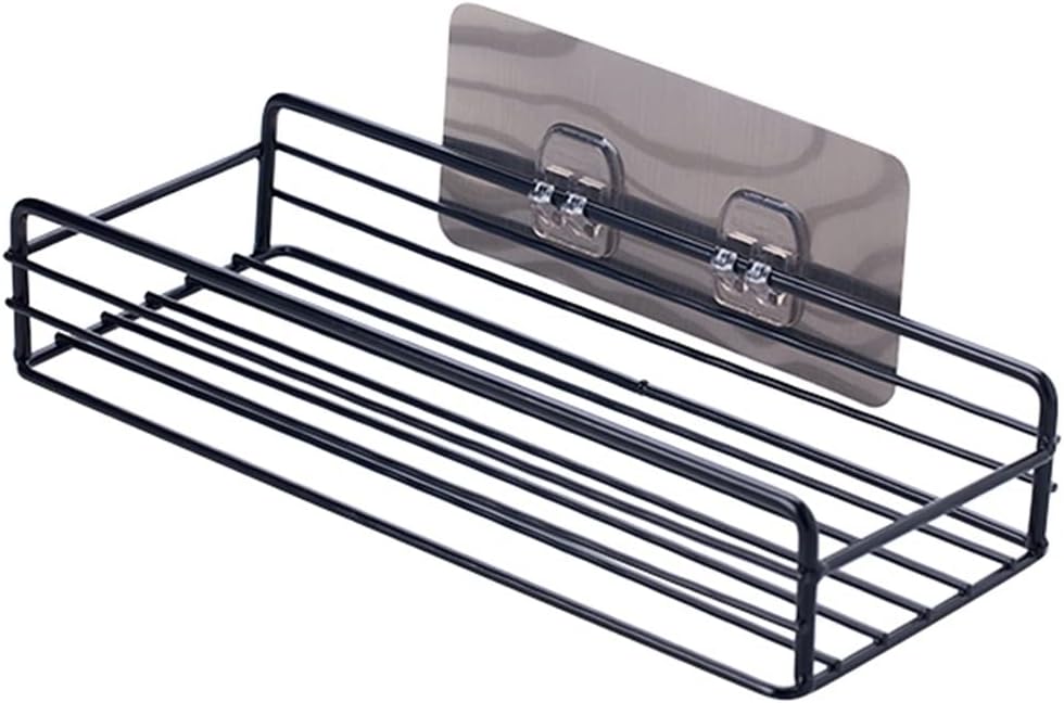 VIDI Bathroom Floating Storage Rack with Hook Free Punch Solid Shower Kitchen Wall Shampoo Towel