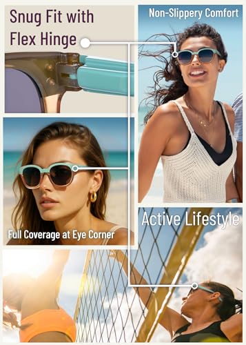 Leafael Polarized Sunglasses Women's Trendy Two Tone Design, UV400 100% Protection, Retro Square Frame, Lifestyle & Active2