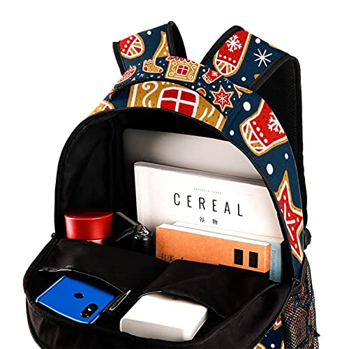 Sac à dos d'écolier style décontracté imprimé cerf de Noël - 4
