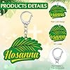 Jetec 24 Pcs Palm Sunday Crafts Religious Palm Leaf Keychain Craft DIY Kit Color Your Own Easter Cutouts Unfinished Wooden Keychains for Holy Week Sunday School Church Activities #2