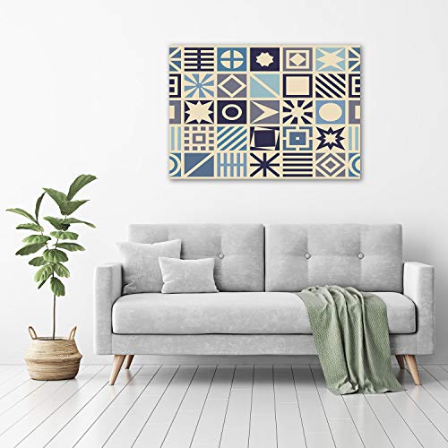 Acrylic glass picture Tulup plongeurs bleus œuvre artistique géométrique pour salon - 4