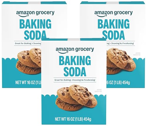 Amazon Grocery, Baking Soda for Baking and Freshening, 16 Oz(Pack of 3)