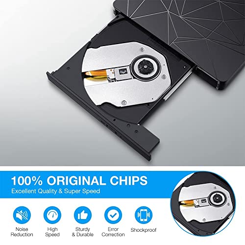 Lecteur de DVD graveur de CD USB Type C double interface pour PC et ordinateur - 5