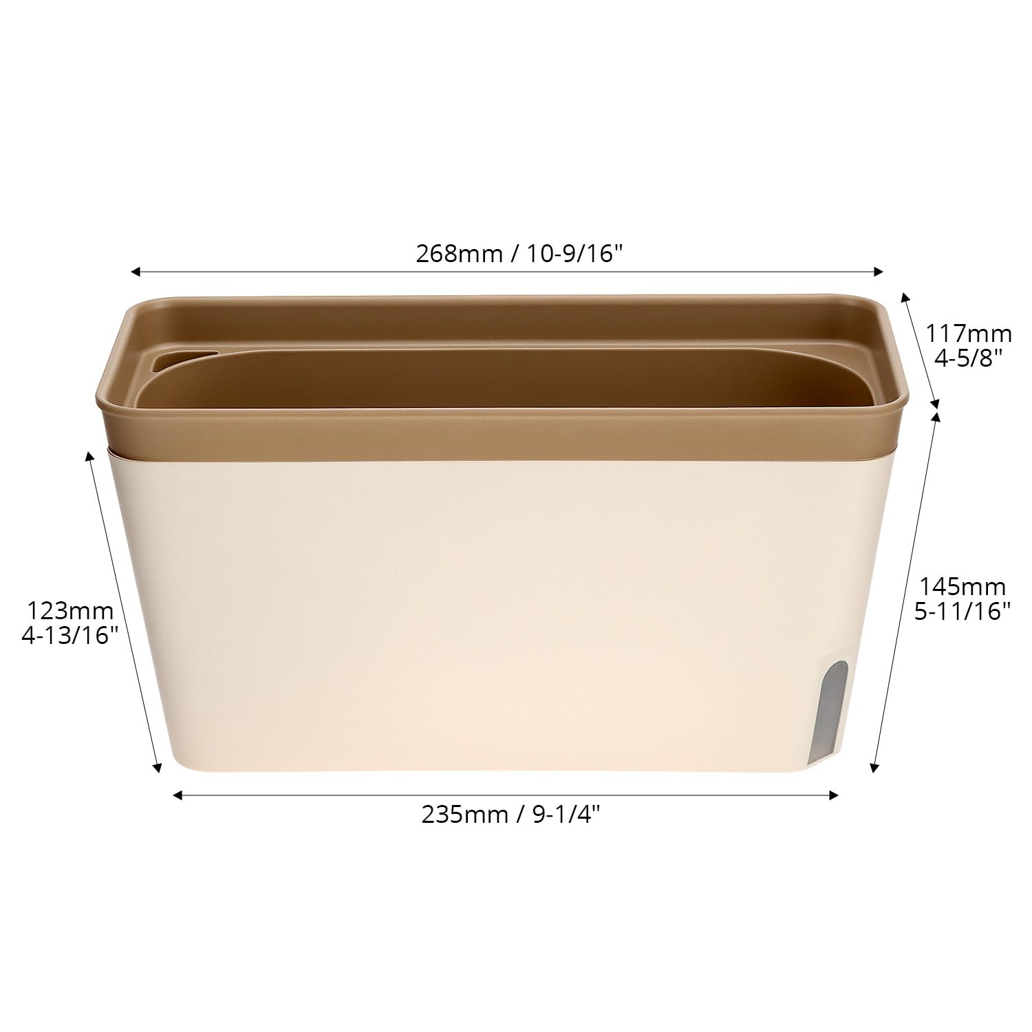 QWORK® 3 Piezas macetas autorregantes, Maceta Rectangular 27CM con Ventana visualización Nivel Agua, Jardinera, para Hierbas, orquídeas y suculentas