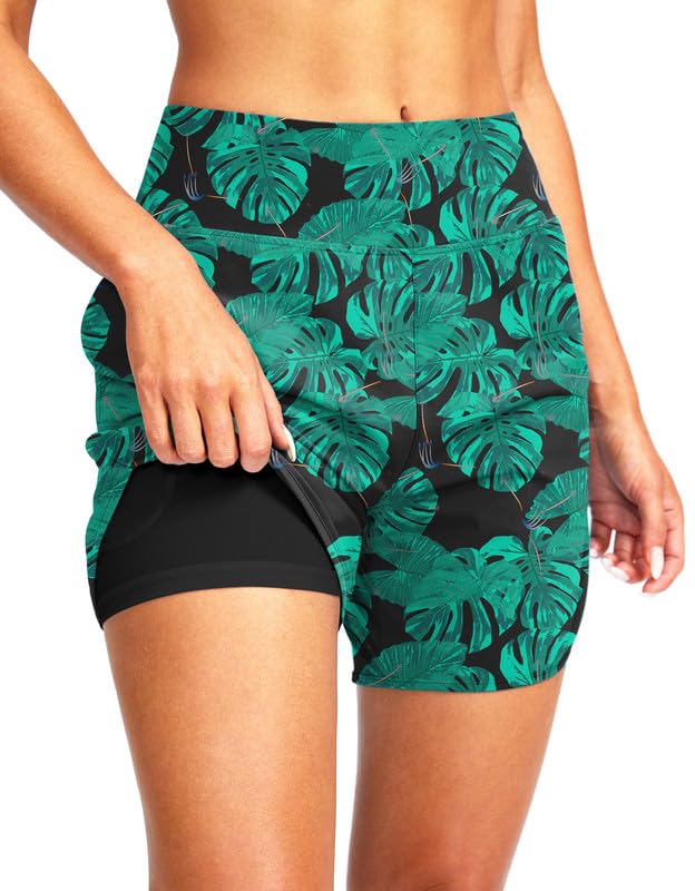 G Gradual Women's 5 inch High Waisted Swim Board Shorts